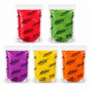 Gulal - Abeer- "আবীর" - "गुलाल" - Five Color Abeer - Gulal in One Pack