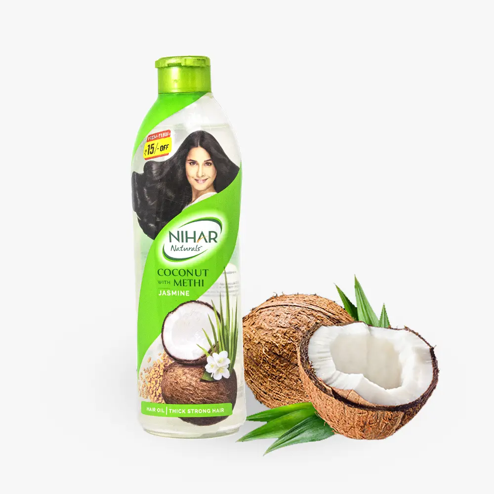 NIHAR Naturals - Hair Oil - Coconut With Methi - Jasmine - 400 ml