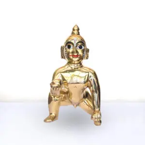 Laddoo Gopal - 12 No. - 12" - 5.7 kg Approx  Brass Laddu Gopal Murti Big Size - Laddu Gopal Pure Pital Brass Laddoo Gopal To Worship