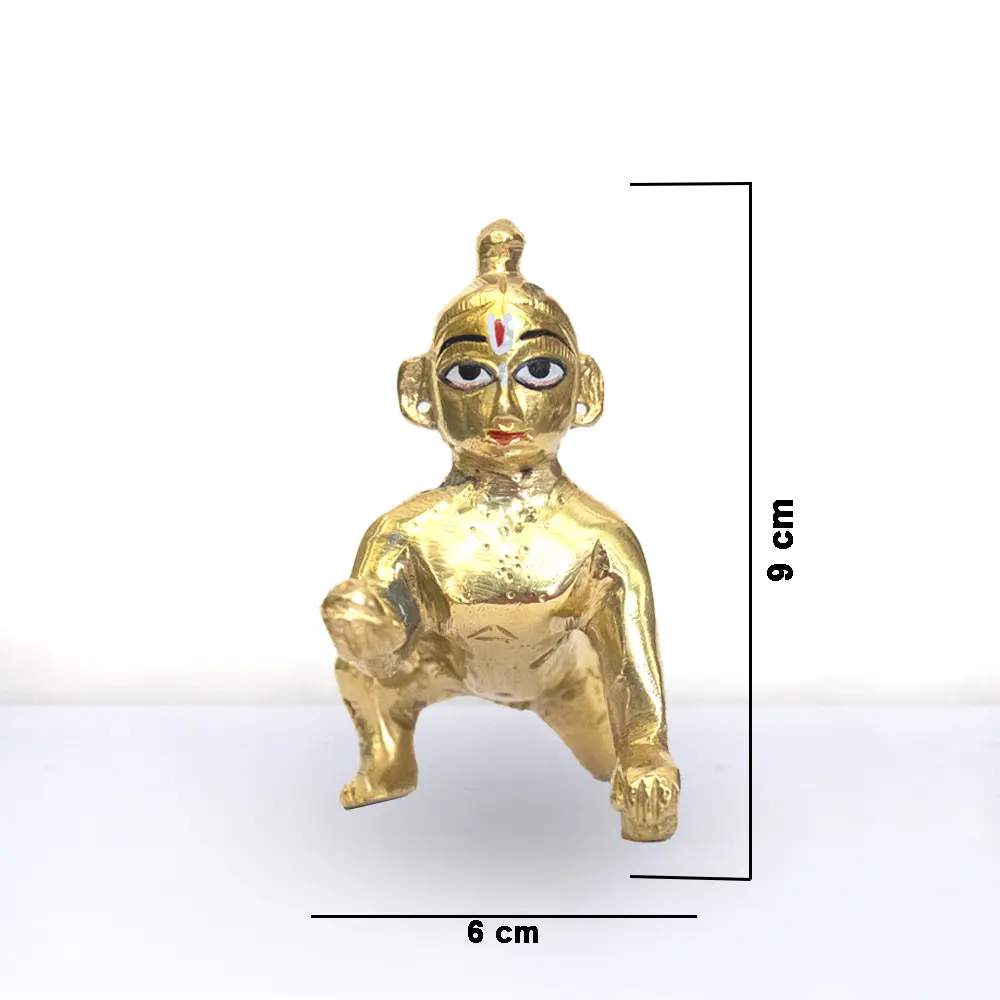 Laddoo Gopal - 4 No. Brass Laddu Gopal Murti - Laddu Gopal Pure Pital Brass Laddoo Gopal To worship - Image 3