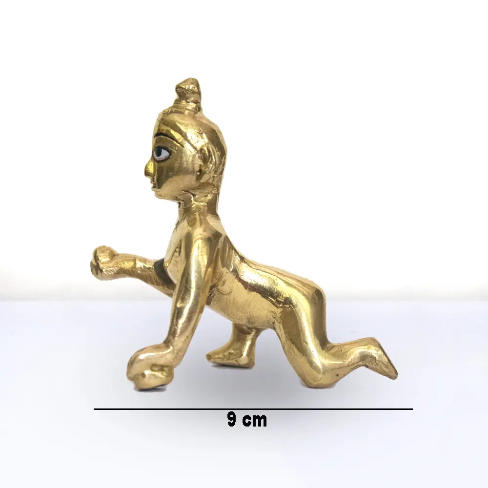 Laddoo Gopal - 4 No. Brass Laddu Gopal Murti - Laddu Gopal Pure Pital Brass Laddoo Gopal To worship - Image 2