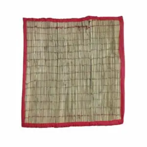 Kushasan - "কুশ আসন" - "कुशासन" - Kush Asan Made with Vaidic Process Using Original Kush Grass , Jute Rope , And Red Chelli Cloth