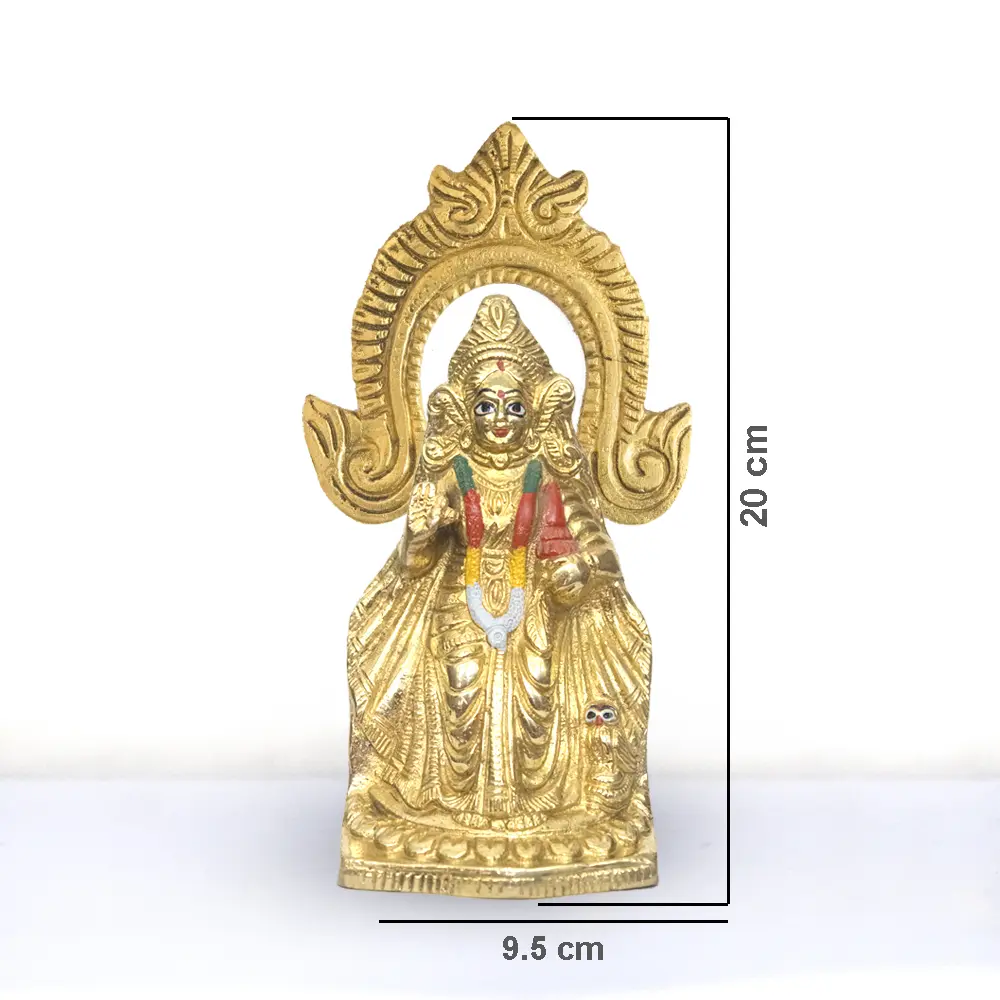 Maa Lakshmi - 8" Brass Laxmi Mata Murti - Pure Pital Brass Lakshmi Mata Murti - Image 2