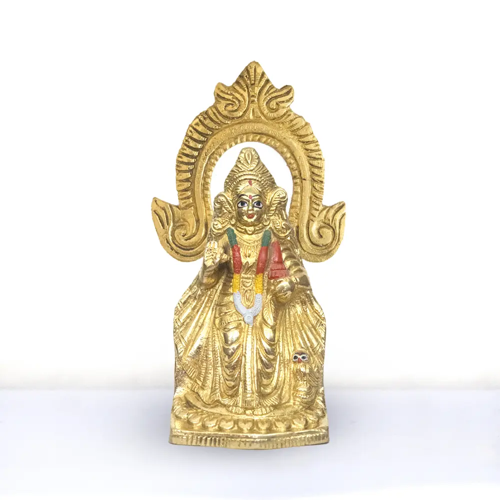Maa Lakshmi - 8" Brass Laxmi Mata Murti - Pure Pital Brass Lakshmi Mata Murti
