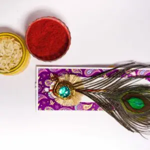 Peacock Feather Rakhi / Traditional Premium Quality Rakhi / Single Pieces Rakhi