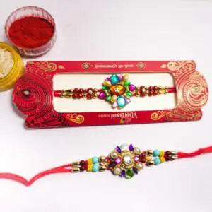 Colourful-Stylish - Premium Quality Rakhi / Handmade / made in colourful-stone - set of 2 pieces