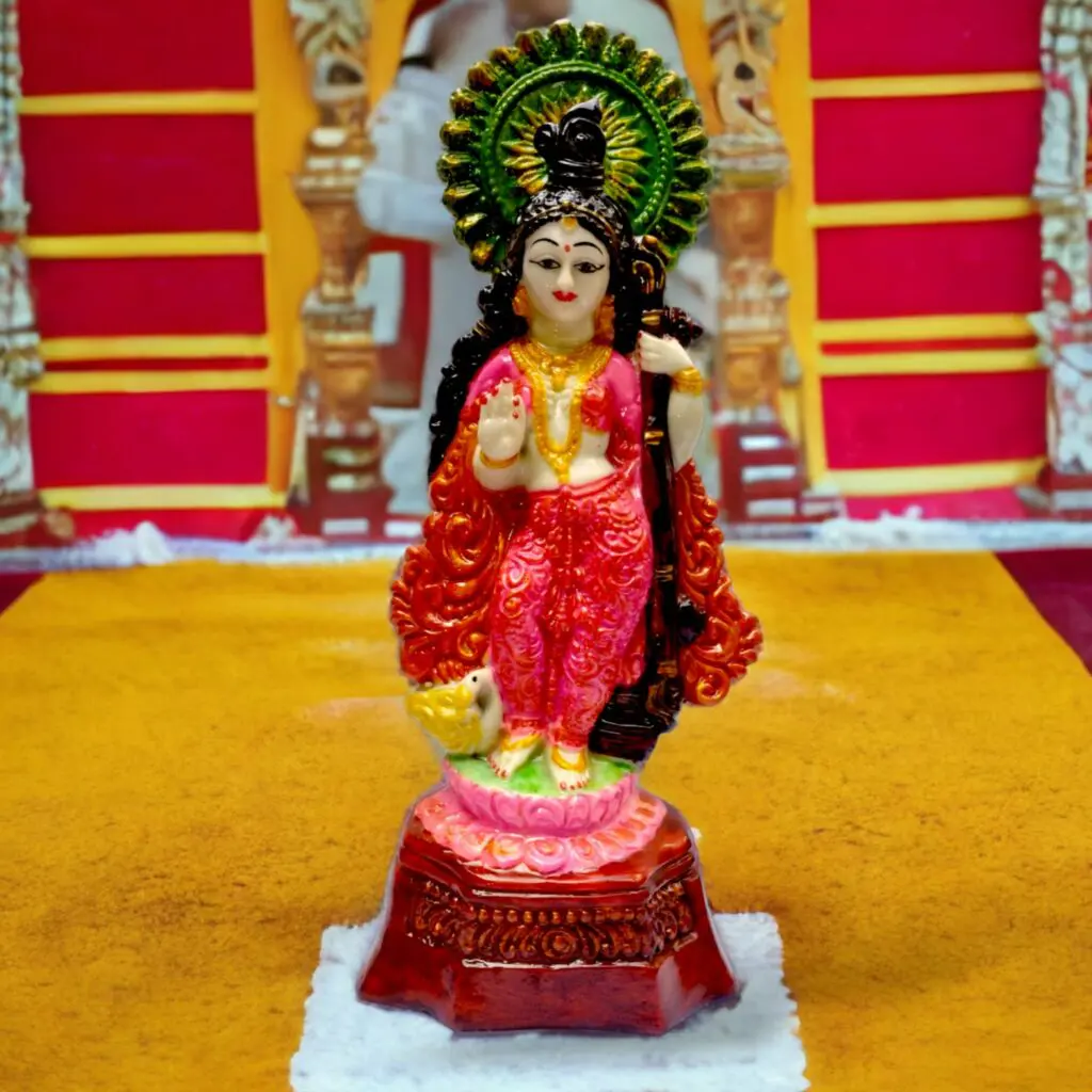 Maa Swaraswati - Marble Dust Murti - 28 cm For Home - Office - Puja Ghar - Image 2