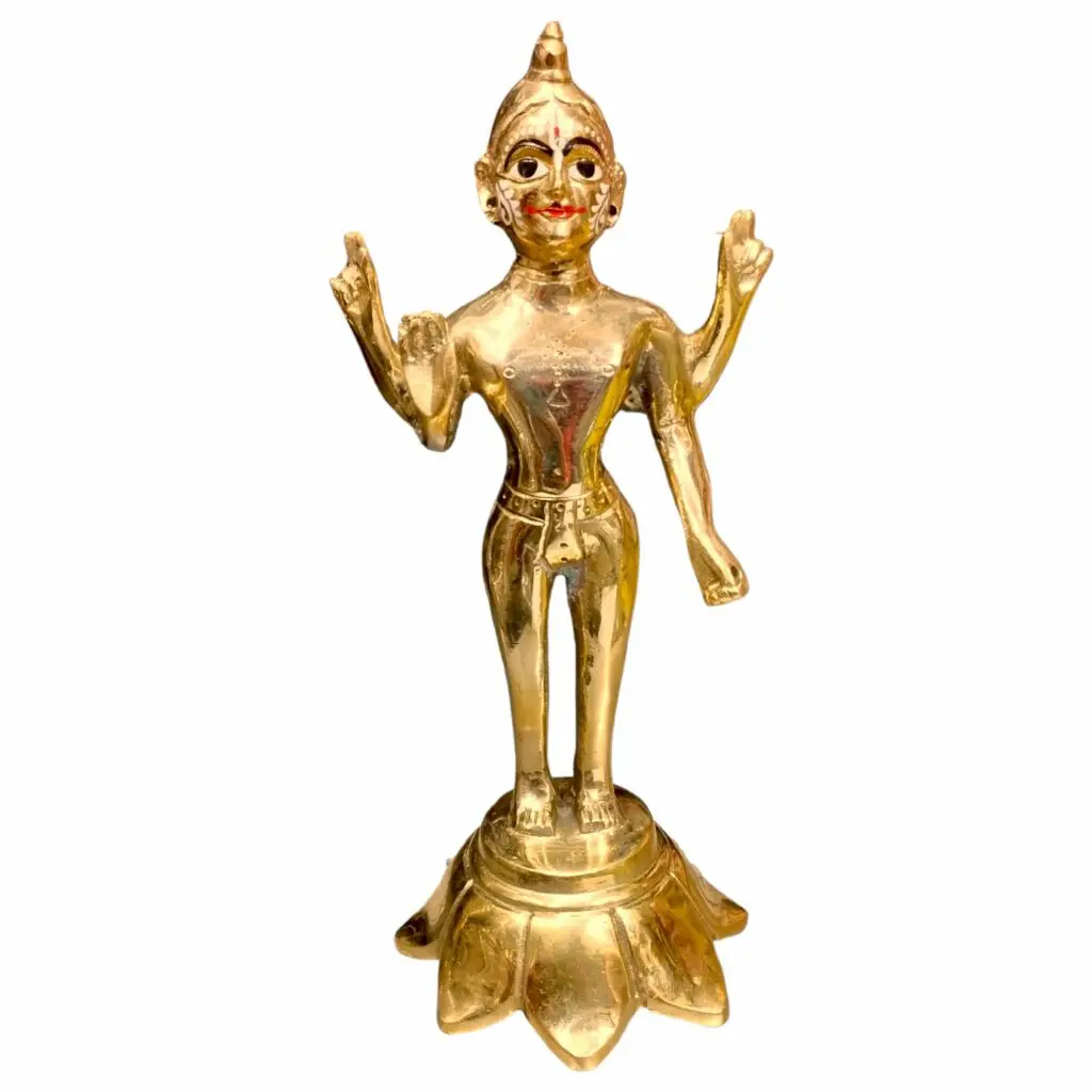 Pure Brass Bishnu Ji - Mayapuri Narayan Ji Murti - 11 × 5.5 Inch Size - 2.8 kg Approx