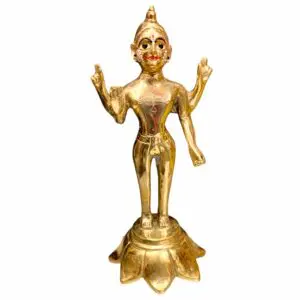 Pure Brass Bishnu Ji - Mayapuri Narayan Ji Murti - 11 × 5.5 Inch Size - 2.8 kg Approx