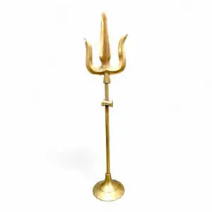 Pure Brass Trishul - 10 Inch (Height) - For 7 and 8 No Shiva lingam