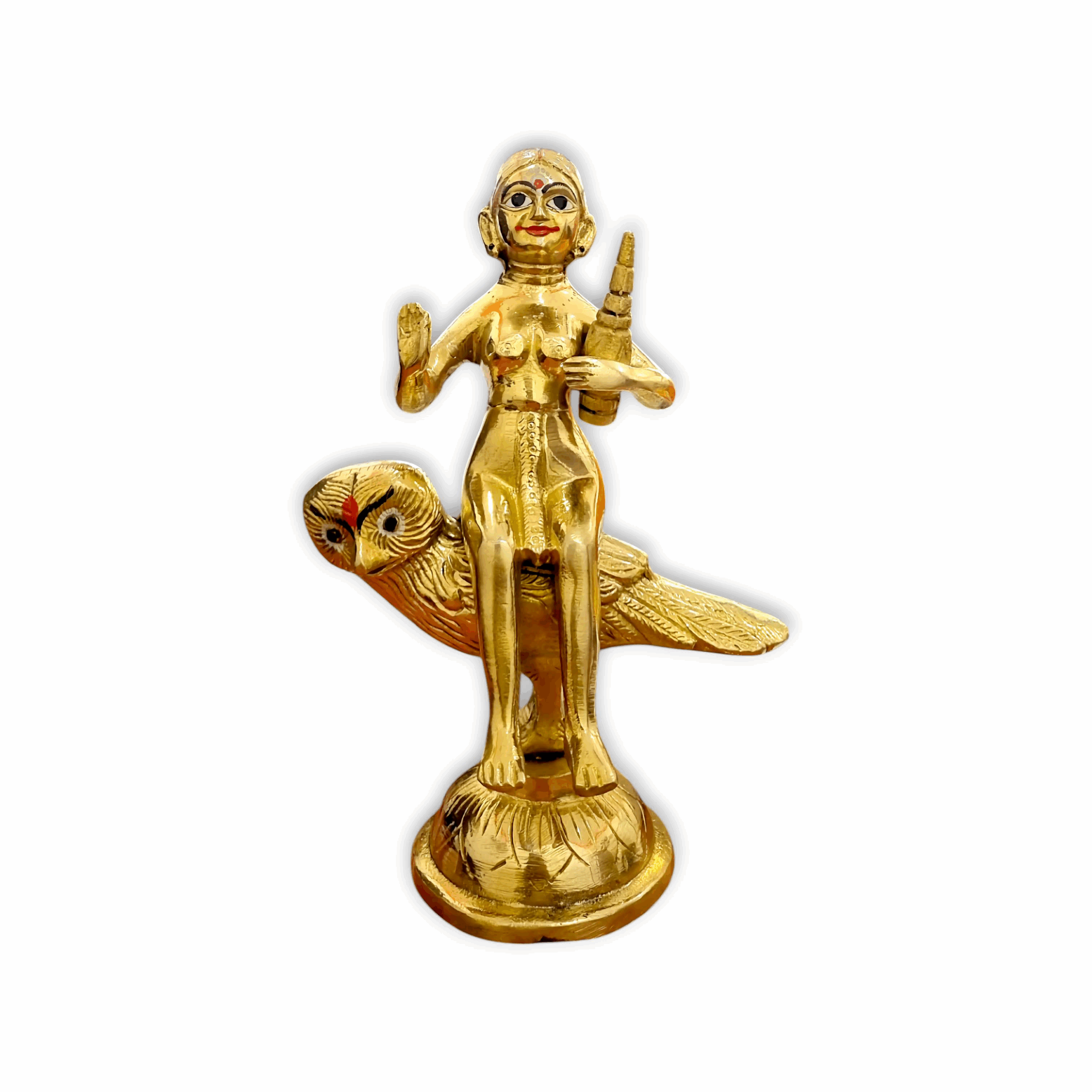 Pure Brass Lakshmi Ji Murti - With Bahan - 11 × 6.5 Inch Size Approx