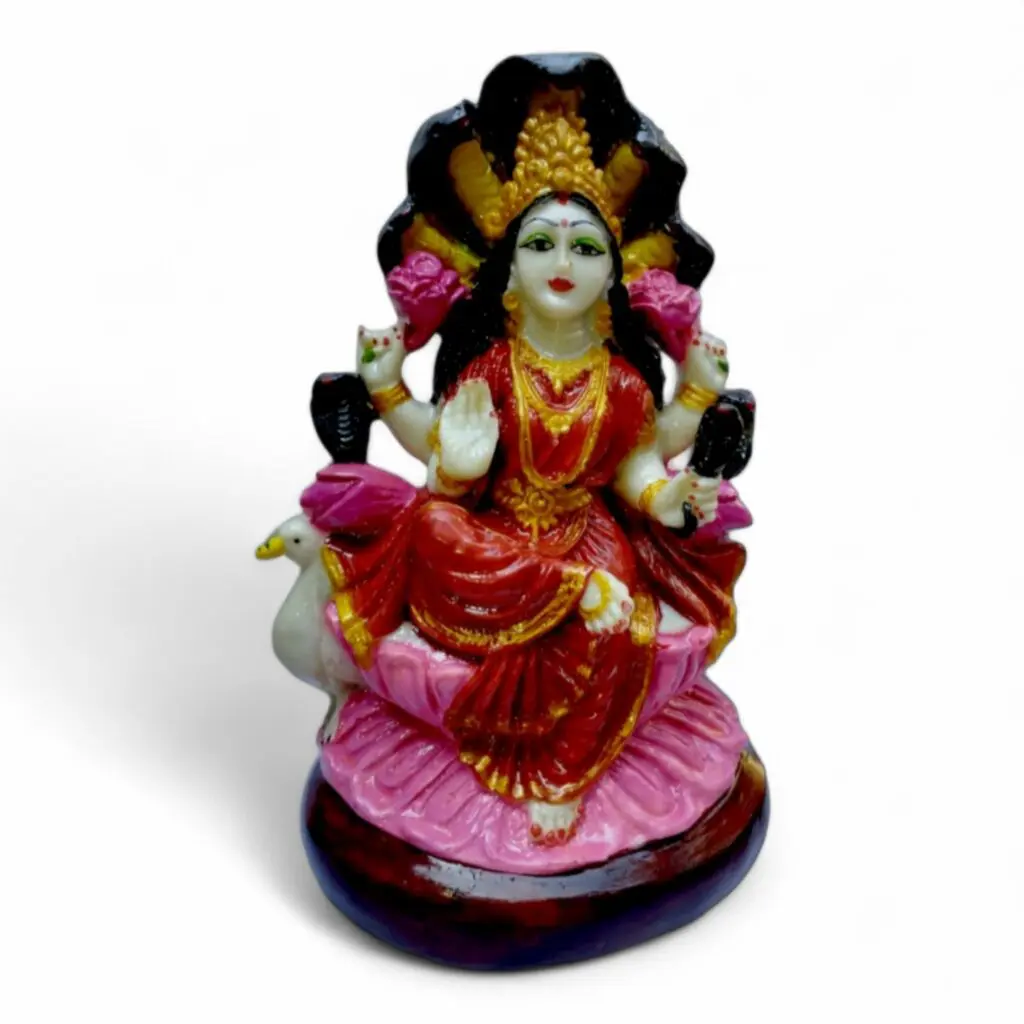 Maa Manasha - "মা মনসা" - "मां मनसा" - Hand Crafted Pure Marble Dust Idol - Murthi - Bigraha - 24 Cm