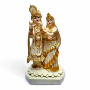Radha krishna Bigraha - "রাধাকৃষ্ণ বিগ্রহ" - "राधा कृष्ण विग्रह" - 14 inch approx - Radha Krishana Jodi - Pure Marble Finished - Marble Dust Sculpture - For Worship