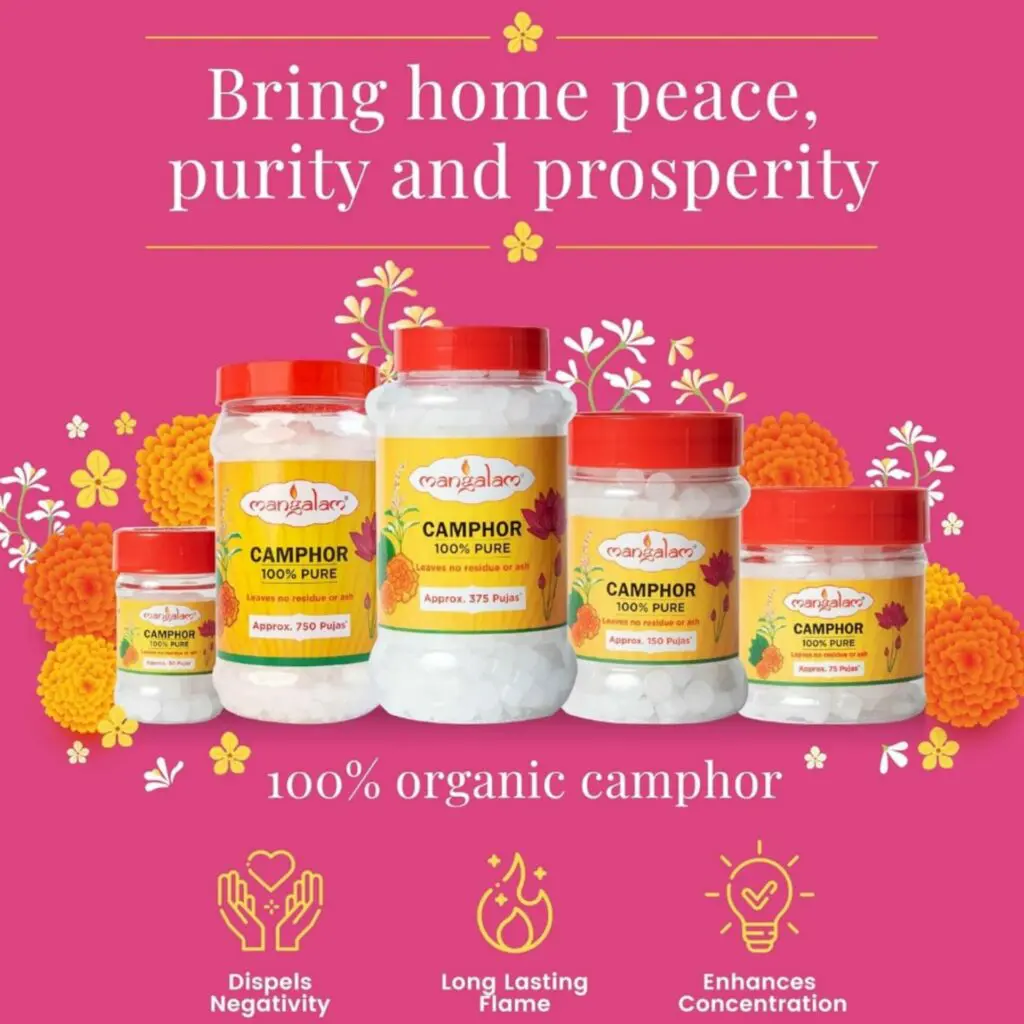 Mangalam Camphor - "মঙ্গলম কর্পূর" - "मंगलम कपूर" - Tablet 10 gm Jar - Pack Of 1 - Image 2