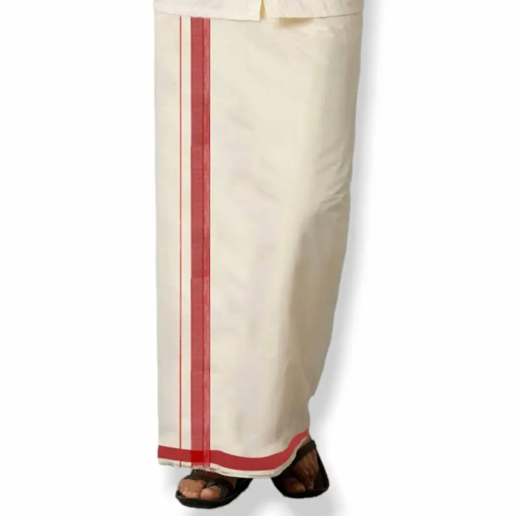 Kora Dhoti - Koda Dhoti - 100% Pure Cotton White Dhoti - Kapda - For Wearing or Arpan In Puja