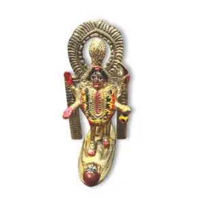 Pure Brass Maa Kali Murti - 5.5" × 2.5" Pure Brass Maa Kali Murti - Raksha Kali Mata Murti For House, Mandir e.t.c