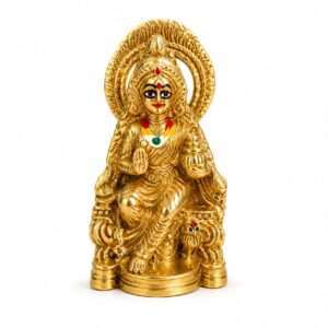Maa Lakshmi - 4.5" Brass Laxmi Mata Murti - Pure Pital Brass Lakshmi Mata Murti