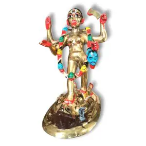 Pure Brass Dakshina Maa Kali Murti - 13" × 8.5" Approx - Pure Brass Dakshina Maa Kali Murti - Dakhina Kali Mata Murti For House, Mandir etc.