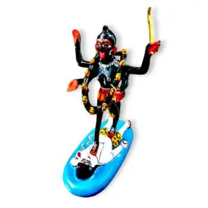 Pure Brass - Black Painted Dakshina Maa Kali Murti - 9.5" × 4.5" And 2.5 kg Approx - Black Coloured Pure Brass Dakshina Maa Kali Murti - Dakhina Kali Mata Murti For House, Mandir etc.