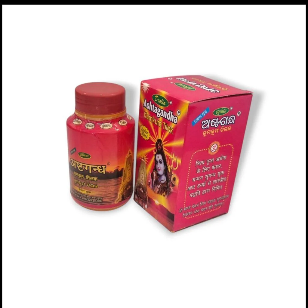 Pure Ashtagandha KumKum Tilak - Original Keshar Mixed Chandan (Sandalwood) 125 gm - Image 2