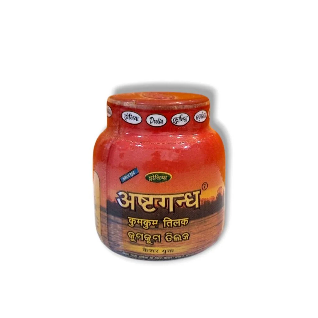 Pure Ashtagandha KumKum Tilak - Original Keshar Mixed Chandan (Sandalwood) 30 gm - Image 2