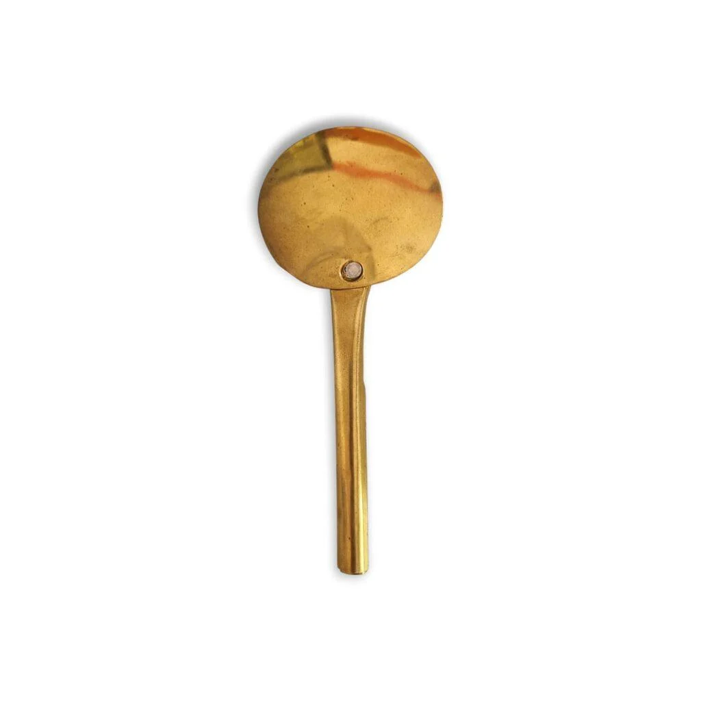 Pure Brass Darpan - Pittal Darpan - Polished Pittal Darpan 5.5 Inch - Image 2