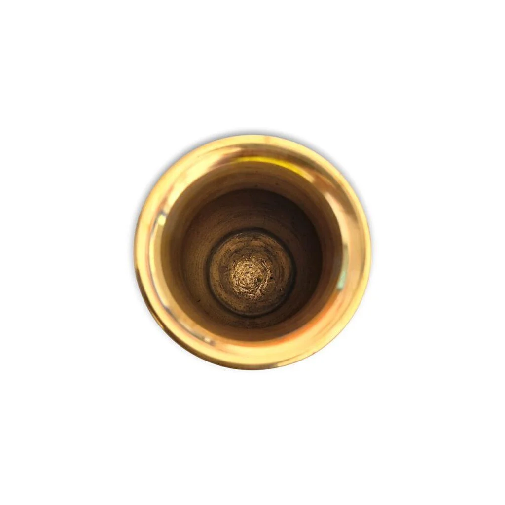Pure Brass Ghat - Single Plate No Joint Brass Kalash Noggin - Ghot - Puja Kalash - Designer Lota 105 gm - Image 3