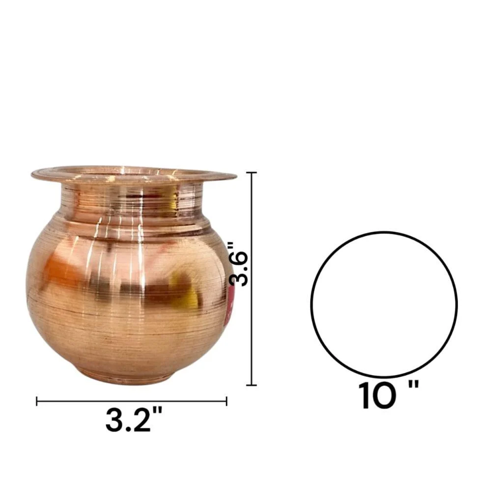 Pure Copper Ghat - Single Plate No Joint Copper Kalash - Puja Kalash - Designer Lota 100 gm Approx - Image 2