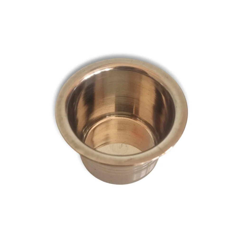 Pure Stainless Steel Pancha Patra - With Achmani - Spoon - "पंचपात्र" - "स्टेनलेस स्टील पंचपात्र" - Large Size - Image 4