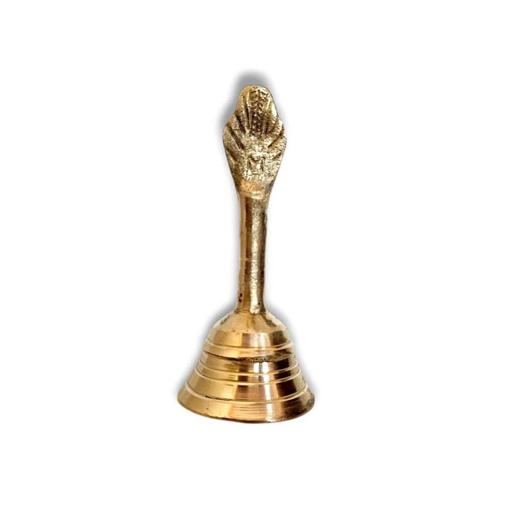 Pure Brass Ghanti - Pittal Pooja Bell - "शुद्ध ब्रास घंटी" - 5 Inch Approx - Medium Size Hand Bell - Image 2