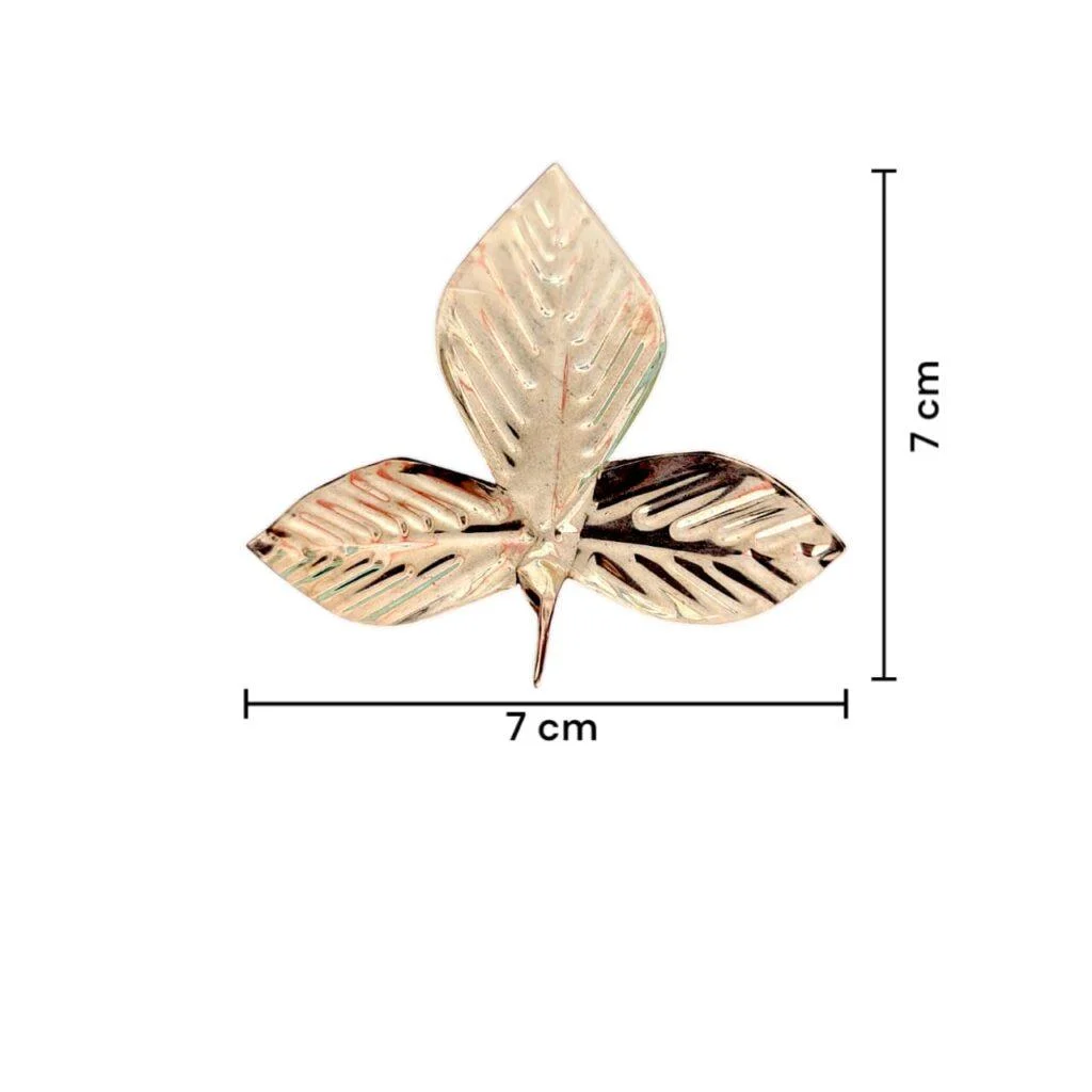 Pure Brass Bel Patta - MAYAPURI Original Bel Patta - Made From Single Sheet - No Joint Bilvapatra - "बेल का पत्ता" - 2.7 Inch - Set of 4 Piece - Image 2