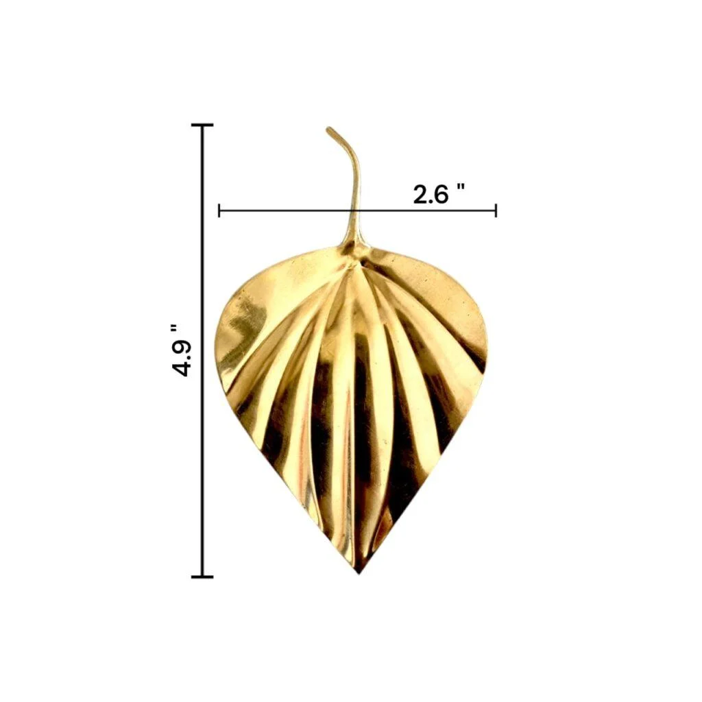 Pure Brass Pan Patta - Batel Leaf For Pooja - "पिटल पान पत्ता" 4.9 - 2.6 Inch Approx - Single Piece Brass Betel Leaf - Image 4