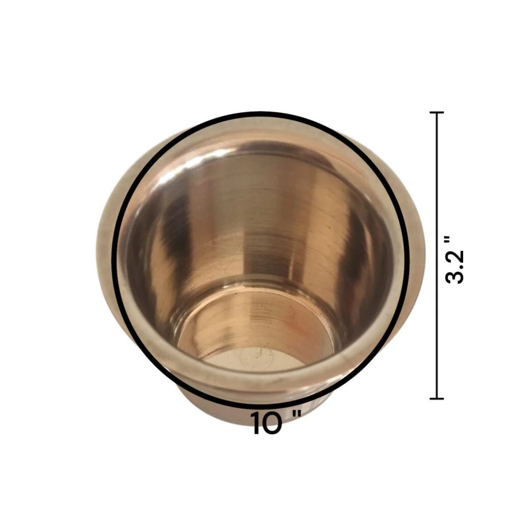 Pure Stainless Steel Pancha Patra - With Achmani - Spoon - "पंचपात्र" - "स्टेनलेस स्टील पंचपात्र" - Large Size - Image 3