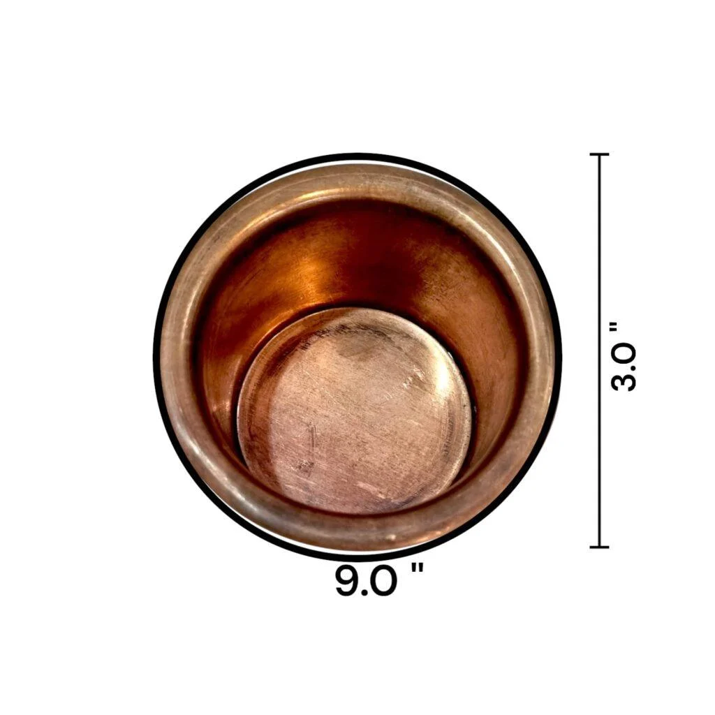 Pure Copper Pancha Patra With Achmani - "पंचपात्र आचमनी" (छोटा चम्मच) - Pure Copper Mayapuri Panch Patra Large Size - Image 3