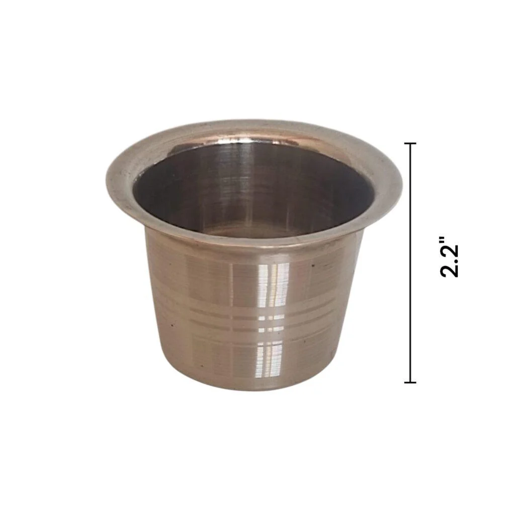 Pure Stainless Steel Pancha Patra - With Achmani - Spoon - "पंचपात्र" - "स्टेनलेस स्टील पंचपात्र" - Large Size - Image 5