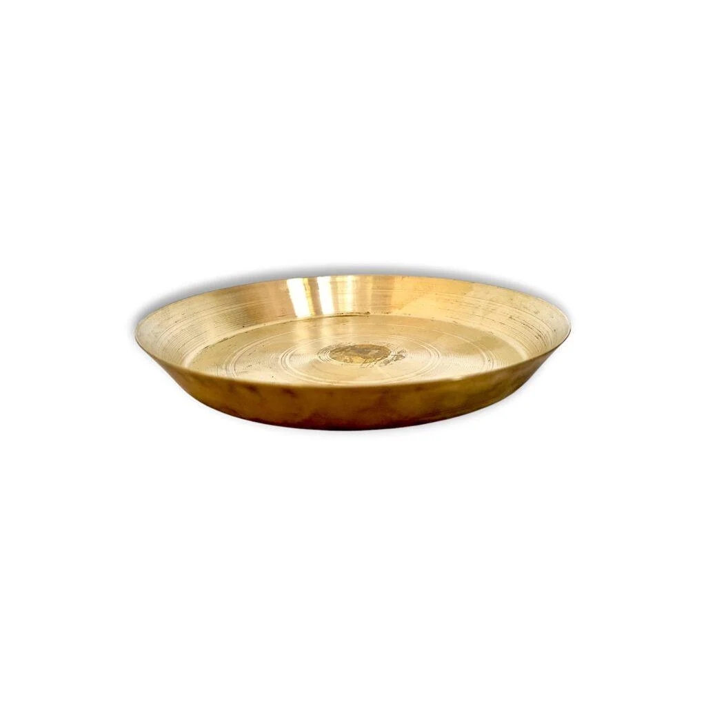 Original Pure Brass Pooja Plate - Pooja Plate - पूजा की थाली 5.6 Inch