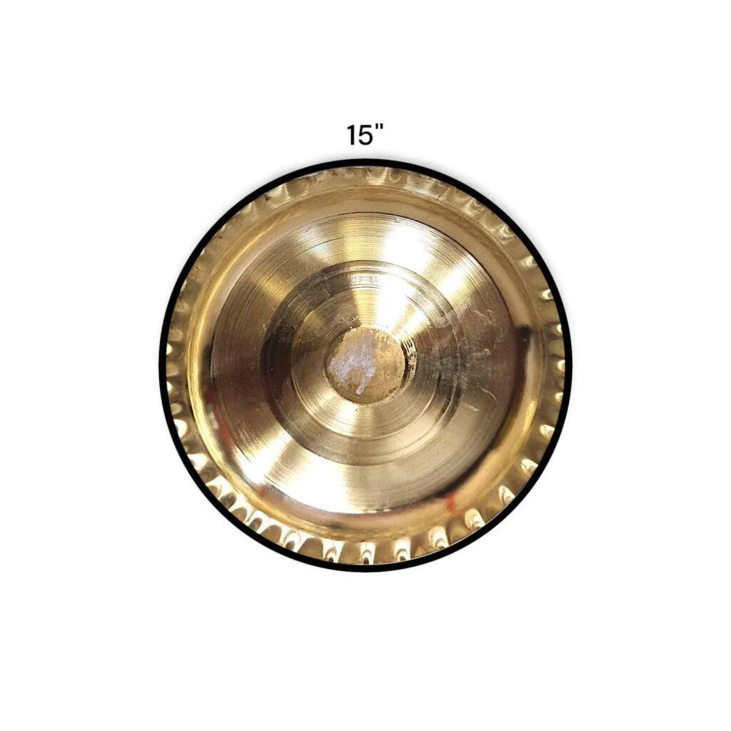 Original Pure Brass Pooja Plate - Pooja Plate - पूजा की थाली 15 Inch - Image 2