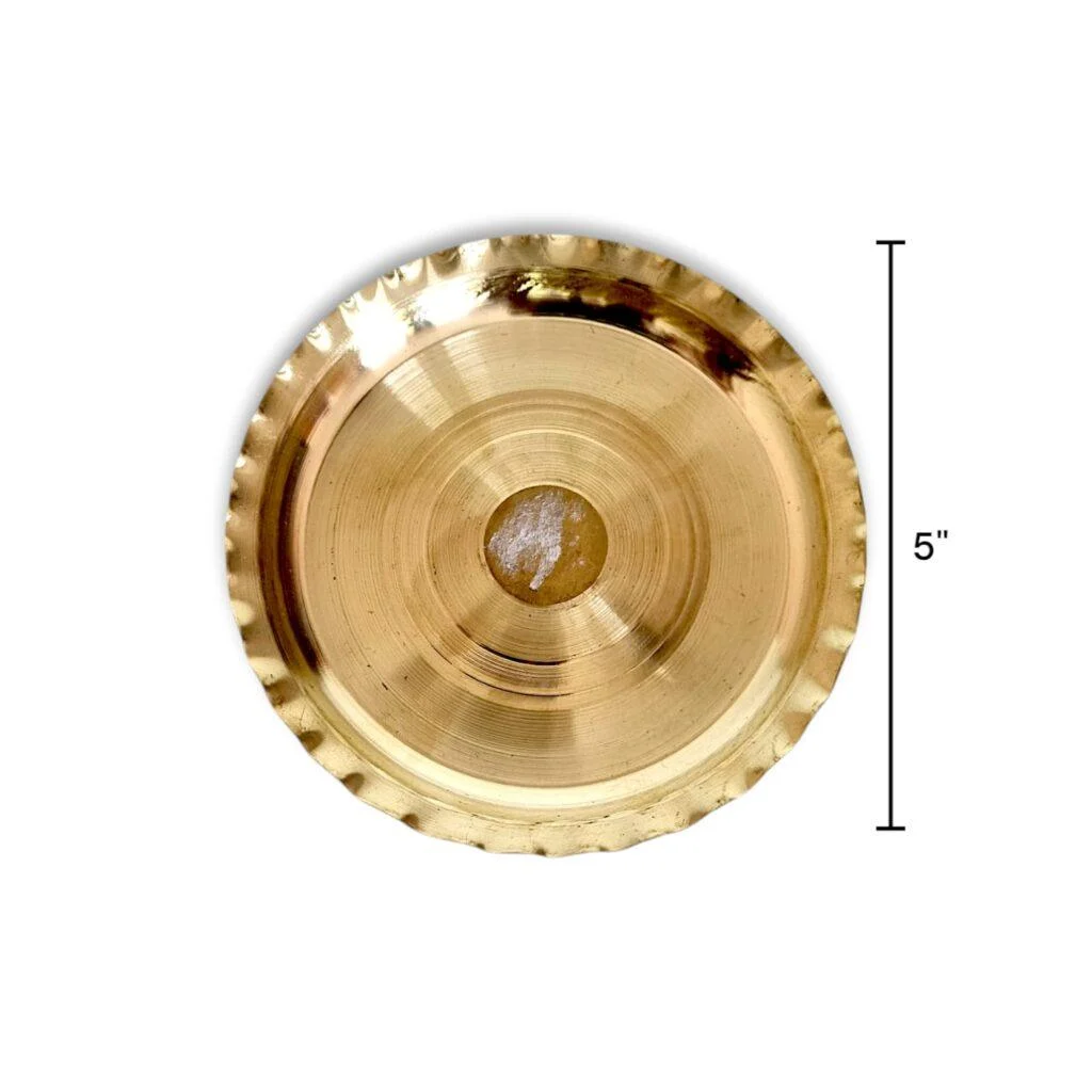 Original Pure Brass Pooja Plate - Pooja Plate - पूजा की थाली 15 Inch - Image 3