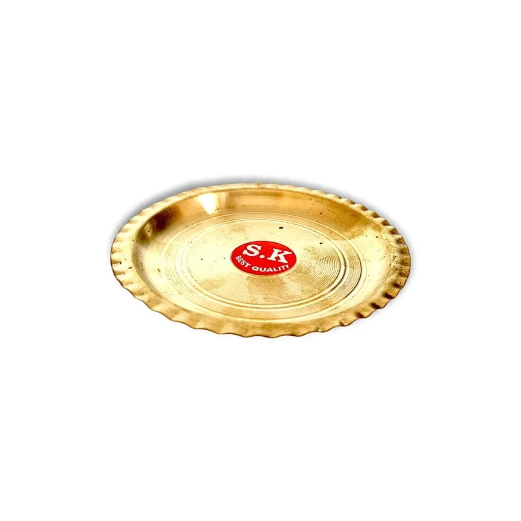 Original Pure Brass Pooja Plate - Pooja Plate - पूजा की थाली 13.2 Inch - Image 5