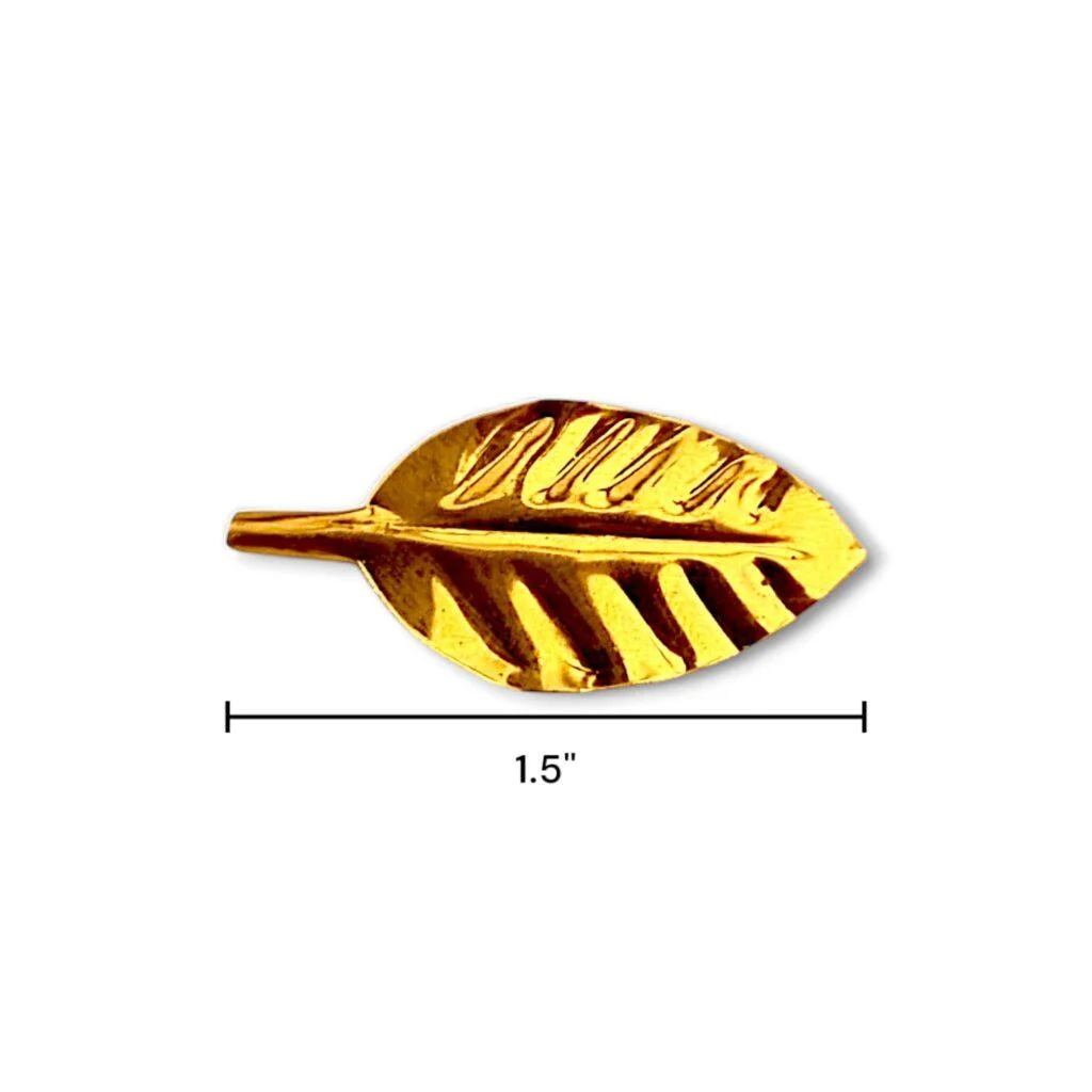 Pure Brass Tulsi Patta - Tulsi Patta - "तुलसी का पत्ता" 1.5 Inch - Image 2