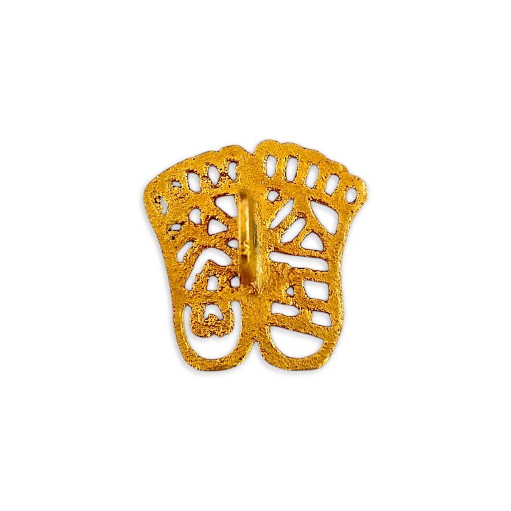 Pure Brass Laxmi Charan Paduka - Charan Paduka Khadau - "माता लक्ष्मी के चरण या लक्ष्मी के पैर" 1.3 Inch - Image 2