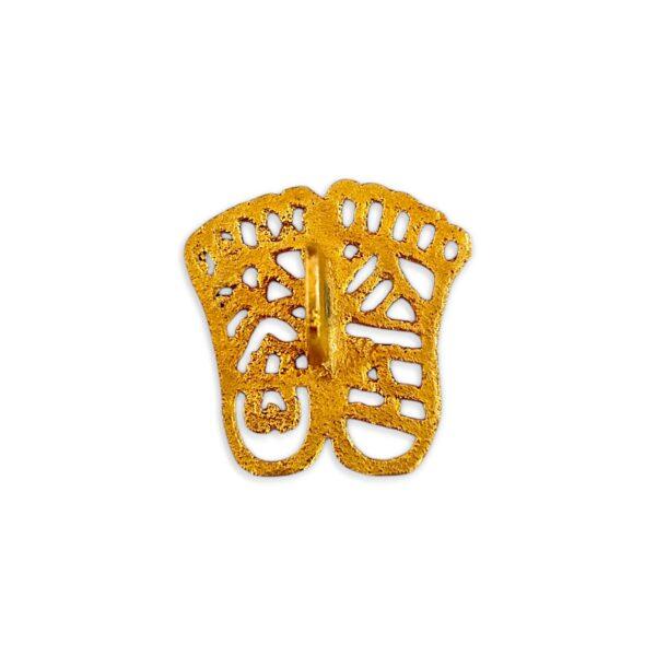 Pure Brass Laxmi Charan Paduka - Charan Paduka Khadau - "माता लक्ष्मी के चरण या लक्ष्मी के पैर" 1.3 Inch - Image 2