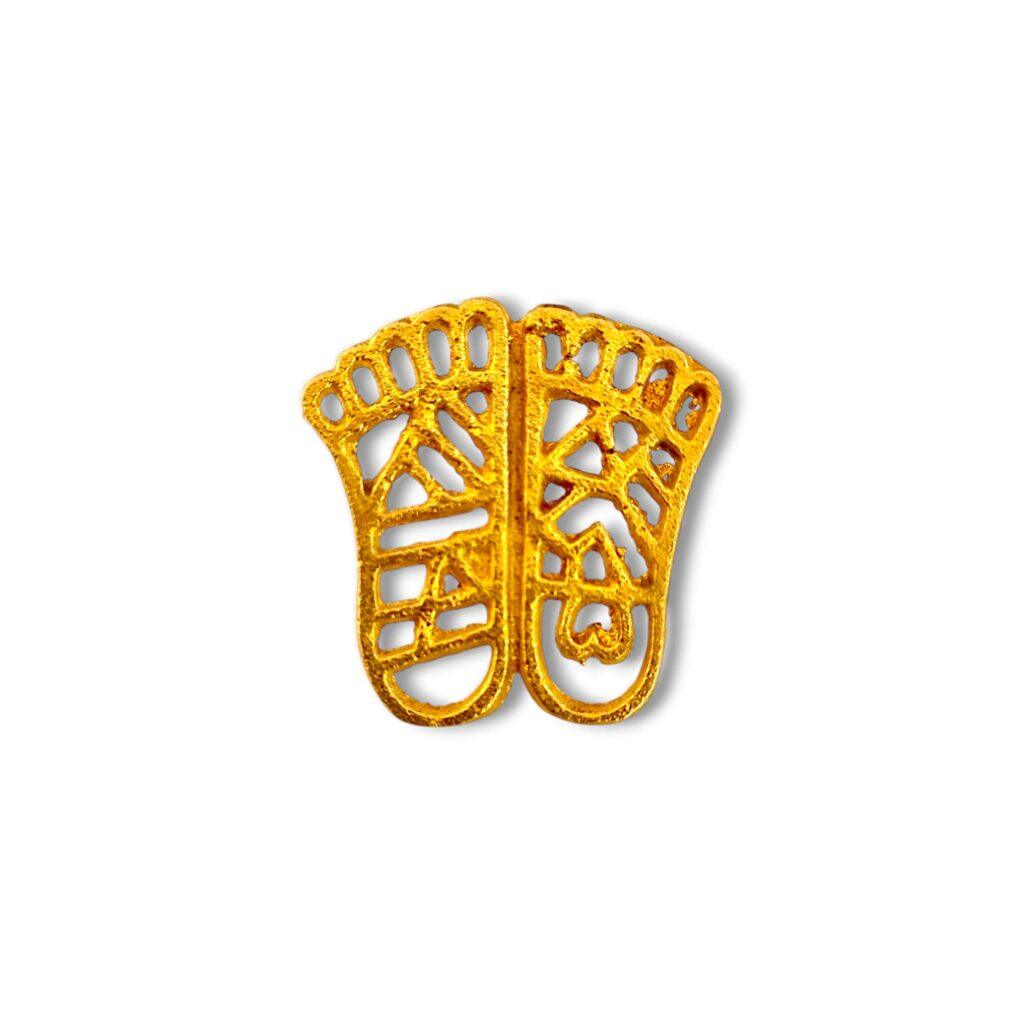 Pure Brass Charan Paduka Tilak Kathi - Chanran Tilak Mold - Charan Tika Kathi - "चरण तिलक काठी" 1.3 Inch - Image 4