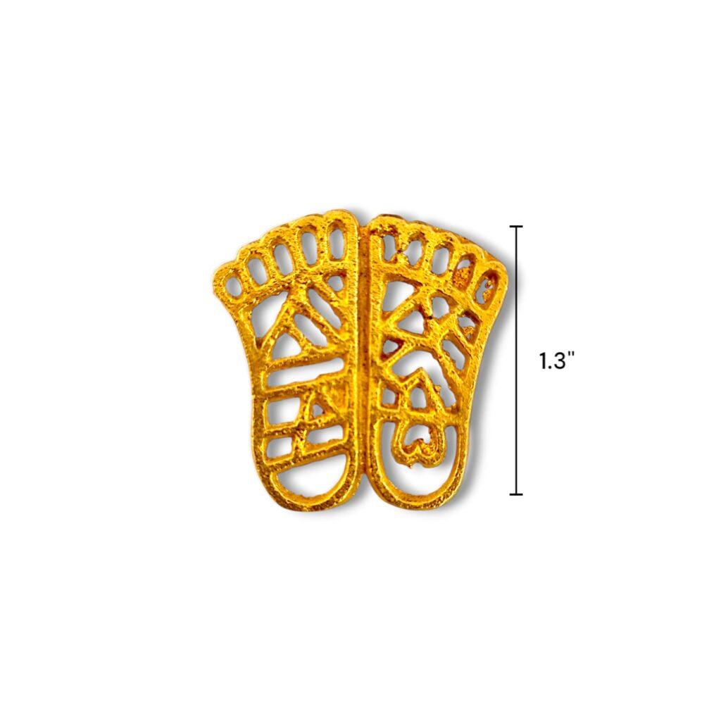 Pure Brass Charan Paduka Tilak Kathi - Chanran Tilak Mold - Charan Tika Kathi - "चरण तिलक काठी" 1.3 Inch - Image 2