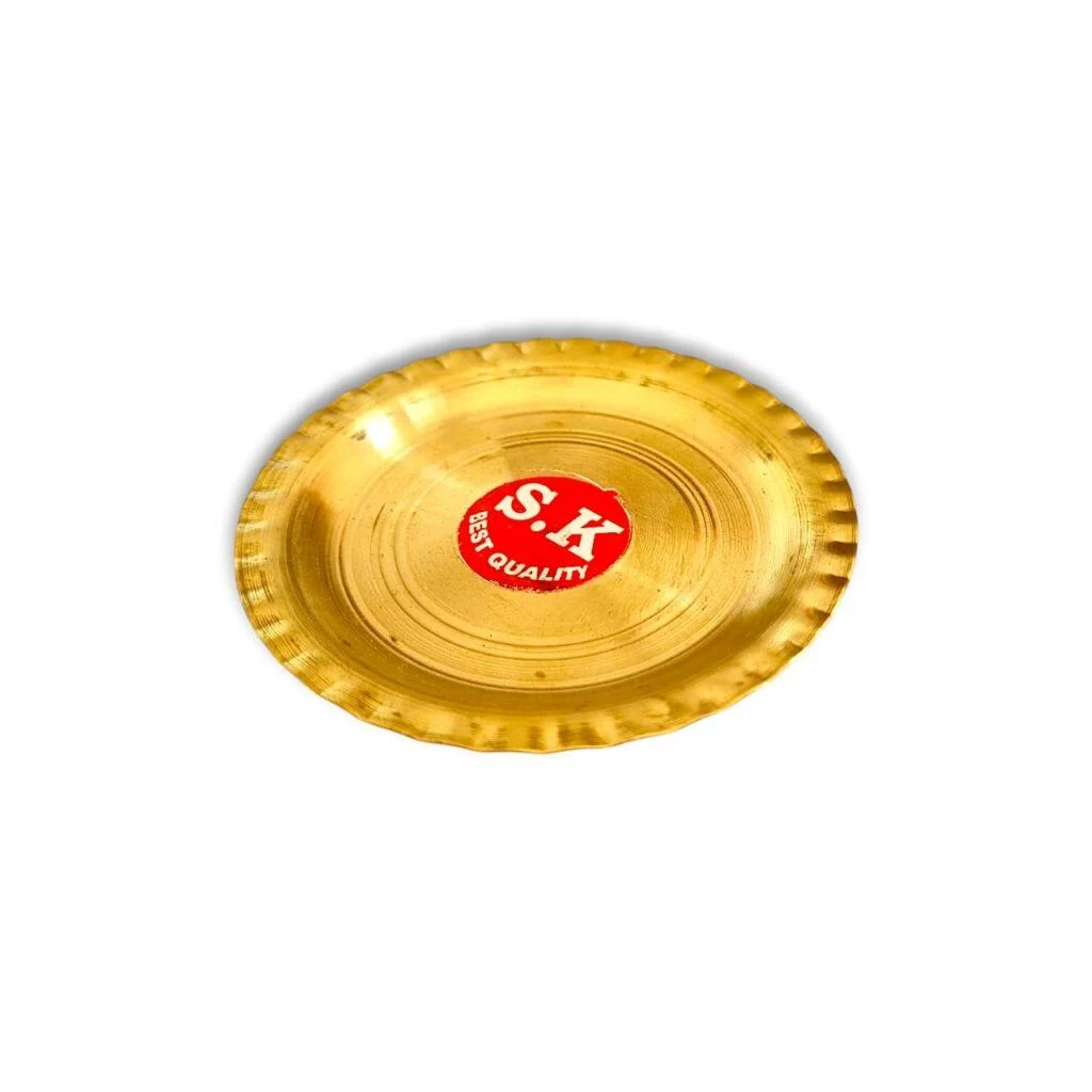 Original Pure Brass Pooja Plate - Pooja Plate - पूजा की थाली 10.5 Inch - Image 3