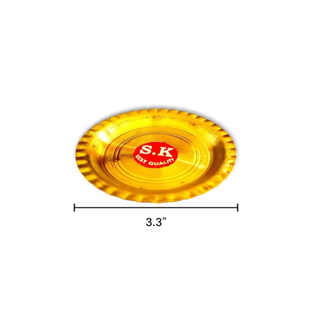 Original Pure Brass Pooja Plate - Pooja Plate - पूजा की थाली 10.5 Inch - Image 2