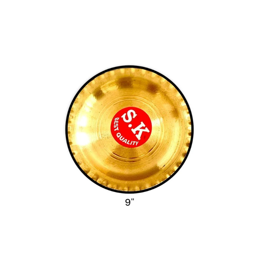 Original Pure Brass Pooja Plate - Pooja Plate - पूजा की थाली 9 Inch - Image 3
