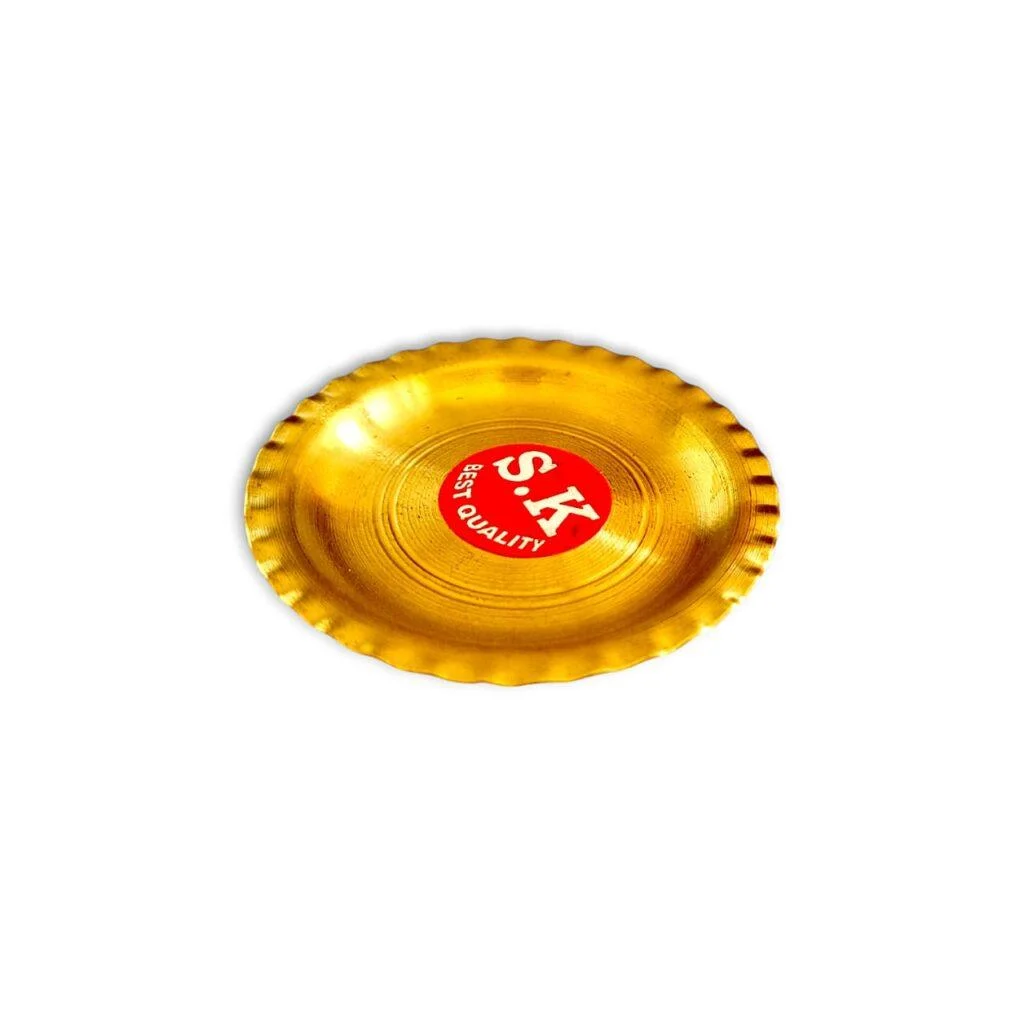 Original Pure Brass Pooja Plate - Pooja Plate - पूजा की थाली 9 Inch - Image 4