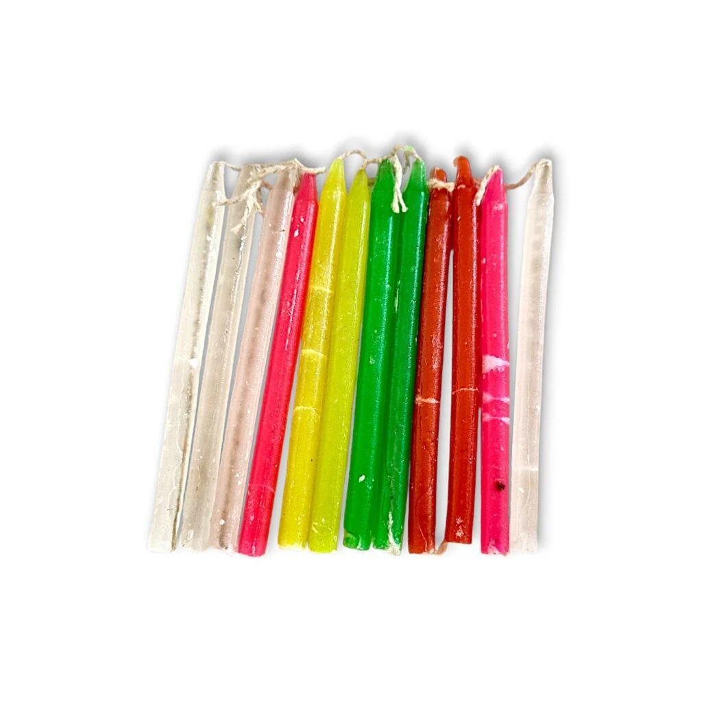 Wax Candle - Colorful Candle - "रंगीन मोमबत्ती" - Rangin Mombattee - Set Of Six Packet - 12 Candles - Packet - Pack of Total 72 Candles