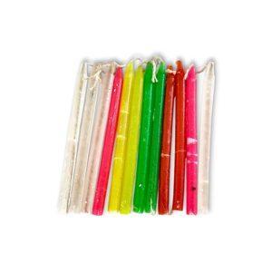 Wax Candle - Colorful Candel  -  "रंगीन मोमबत्ती" - Rangin Mombattee - Set Of Six packet - 12 Candels / Packet - Pack of Total 72 Candels
